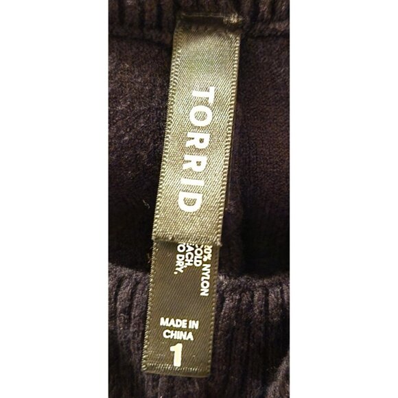 Torrid Platinum Sweater Knit Leggings Fair Isle Black Size 1X - Picture 2 of 2